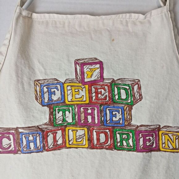 Apron with 3 Pockets in Front & Feed The Children also on Front 100% Cotton. - Picture 3 of 5
